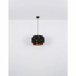 Lampes En Tissu-Luminaires Globo Lighting Suspension Globo ABBEY Noir, 1 lumière