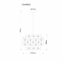 Lampes En Tissu-Luminaires Globo Lighting Suspension Globo ABBEY Noir, 1 lumière