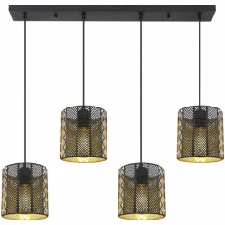 Luminaires Globo Lighting Suspension Globo ABINI Noir, 4 lumières* Suspensions