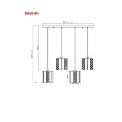 Luminaires Globo Lighting Suspension Globo ABINI Noir, 4 lumières* Suspensions