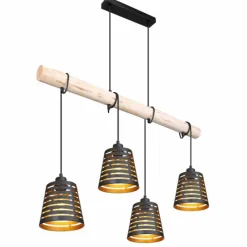 Luminaires Scandinaves-Luminaires Globo Lighting Suspension Globo ABLONA Noir, 4 lumières