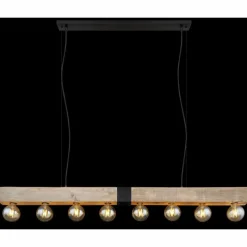 Lampes En Bois-Luminaires Globo Lighting Suspension Globo ADALIE Écru, Noir, 8 lumières