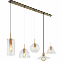 Luminaires Globo Lighting Suspension Globo ADARA Laiton, 5 lumières