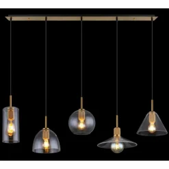 Luminaires Globo Lighting Suspension Globo ADARA Laiton, 5 lumières