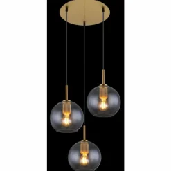 Luminaires Globo Lighting Suspension Globo ADARA Laiton, 3 lumières