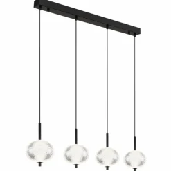 Luminaires Globo Lighting Suspension Globo AIDA LED Noir, 4 lumières* Éclairage Led