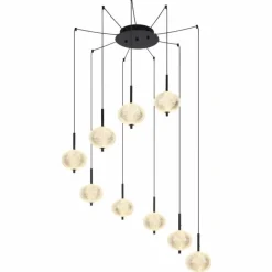 Luminaires Globo Lighting Suspension Globo AIDA LED Noir, 9 lumières* Suspensions