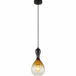 Suspension Verre Fumé-Luminaires Globo Lighting Suspension Globo ALADDIN Noir, 1 lumière