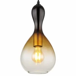 Suspension Verre Fumé-Luminaires Globo Lighting Suspension Globo ALADDIN Noir, 1 lumière