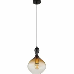 Suspension Verre Fumé-Luminaires Globo Lighting Suspension Globo ALADDIN Noir, 1 lumière