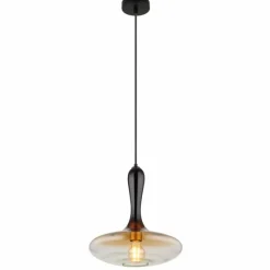 Suspension Verre Fumé-Luminaires Globo Lighting Suspension Globo ALADDIN Noir, 1 lumière