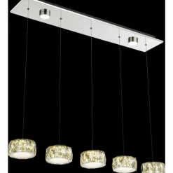 Lampe Turque-Luminaires Globo Lighting Suspension Globo Amur LED Chrome, 1 lumière