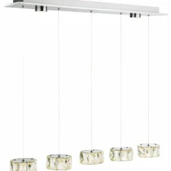 Lampe Turque-Luminaires Globo Lighting Suspension Globo Amur LED Chrome, 1 lumière