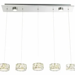 Lampe Turque-Luminaires Globo Lighting Suspension Globo Amur LED Chrome, 1 lumière