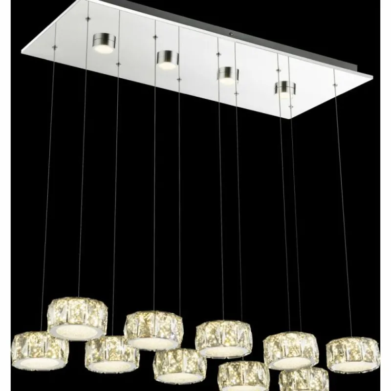 Lampe Turque-Luminaires Globo Lighting Suspension Globo Amur LED Chrome, 1 lumière