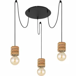 Luminaires Scandinaves-Luminaires Globo Lighting Suspension Globo ANGELINE Noir, 3 lumières