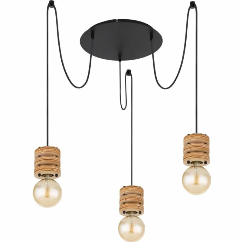 Luminaires Scandinaves-Luminaires Globo Lighting Suspension Globo ANGELINE Noir, 3 lumières