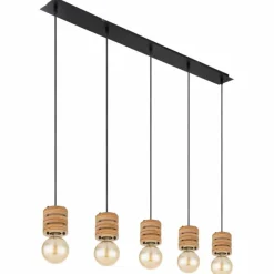 Luminaires Scandinaves-Luminaires Globo Lighting Suspension Globo ANGELINE Noir, 5 lumières