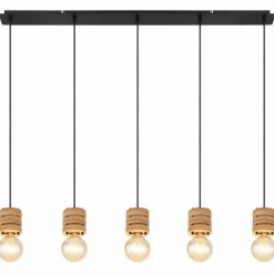 Luminaires Scandinaves-Luminaires Globo Lighting Suspension Globo ANGELINE Noir, 5 lumières