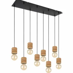 Luminaires Scandinaves-Luminaires Globo Lighting Suspension Globo ANGELINE Noir, 8 lumières