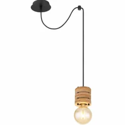 Luminaires Scandinaves-Luminaires Globo Lighting Suspension Globo ANGELINE Noir, 1 lumière