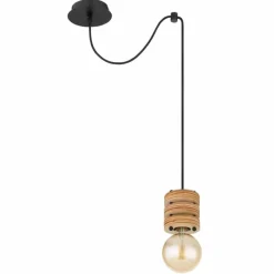 Luminaires Scandinaves-Luminaires Globo Lighting Suspension Globo ANGELINE Noir, 1 lumière