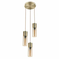 Luminaires Globo Lighting Suspension Globo ANNIKA Laiton, 3 lumières