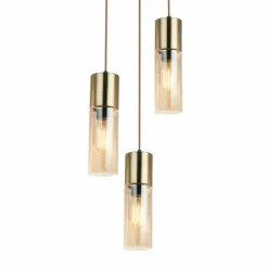 Luminaires Globo Lighting Suspension Globo ANNIKA Laiton, 3 lumières