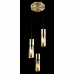 Luminaires Globo Lighting Suspension Globo ANNIKA Laiton, 3 lumières