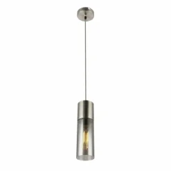 Suspension Verre Fumé-Luminaires Globo Lighting Suspension Globo ANNIKA Nickel mat, 1 lumière