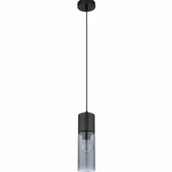 Suspension Verre Fumé-Luminaires Globo Lighting Suspension Globo ANNIKA Noir, 1 lumière