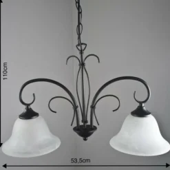 Luminaires Globo Lighting Suspension Globo Aries Noir, Blanc, 2 lumières