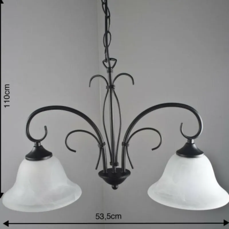 Luminaires Globo Lighting Suspension Globo Aries Noir, Blanc, 2 lumières