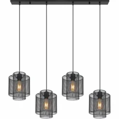 Luminaires Globo Lighting Suspension Globo AUGUSTIN Noir, 4 lumières* Suspensions