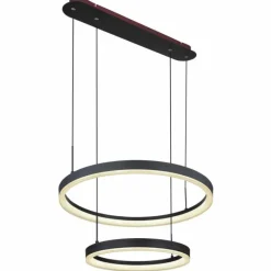 Luminaires Globo Lighting Suspension Globo AUGUSTO LED Or, Noir, 2 lumières, Télécommandes, Changeur de couleurs