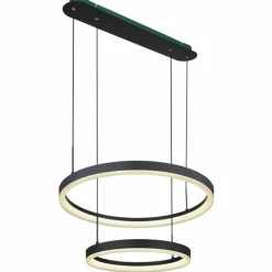 Luminaires Globo Lighting Suspension Globo AUGUSTO LED Or, Noir, 2 lumières, Télécommandes, Changeur de couleurs