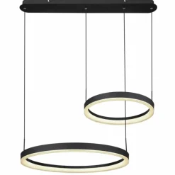 Luminaires Globo Lighting Suspension Globo AUGUSTO LED Or, Noir, 2 lumières, Télécommandes, Changeur de couleurs