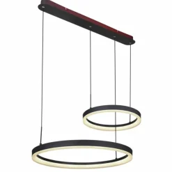 Luminaires Globo Lighting Suspension Globo AUGUSTO LED Or, Noir, 2 lumières, Télécommandes, Changeur de couleurs