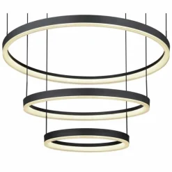 Luminaires Globo Lighting Suspension Globo AUGUSTO LED Or, Noir, 2 lumières, Télécommandes, Changeur de couleurs