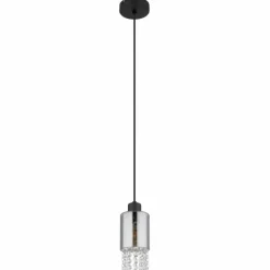 Suspension Verre Fumé-Luminaires Globo Lighting Suspension Globo BACKEY Noir, 1 lumière