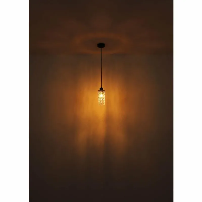 Suspension Verre Fumé-Luminaires Globo Lighting Suspension Globo BACKEY Noir, 1 lumière