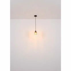 Suspension Verre Fumé-Luminaires Globo Lighting Suspension Globo BACKEY Noir, 1 lumière