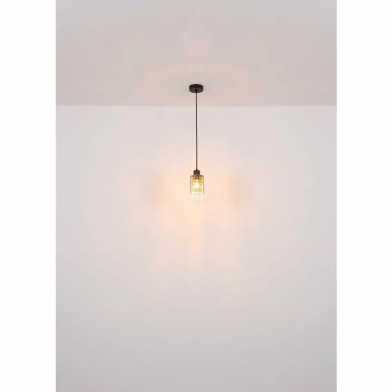 Suspension Verre Fumé-Luminaires Globo Lighting Suspension Globo BACKEY Noir, 1 lumière