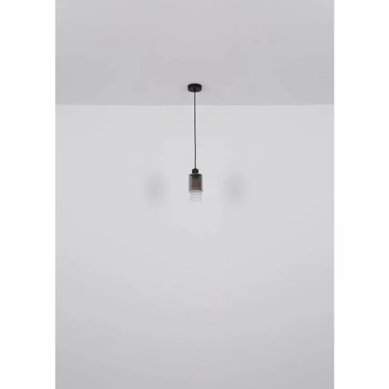 Suspension Verre Fumé-Luminaires Globo Lighting Suspension Globo BACKEY Noir, 1 lumière