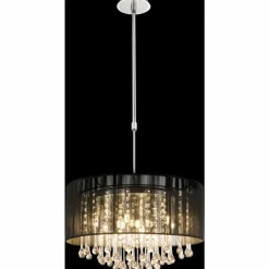 Lampes En Tissu-Luminaires Globo Lighting Suspension Globo Bagana LED Chrome, 12 lumières