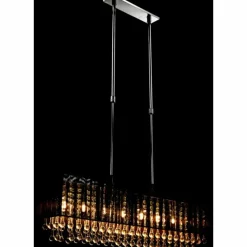 Lampes En Tissu-Luminaires Globo Lighting Suspension Globo Bagana LED Chrome, 8 lumières