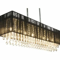 Lampes En Tissu-Luminaires Globo Lighting Suspension Globo Bagana LED Chrome, 8 lumières