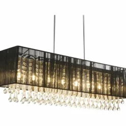 Lampes En Tissu-Luminaires Globo Lighting Suspension Globo Bagana LED Chrome, 8 lumières