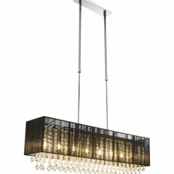 Lampes En Tissu-Luminaires Globo Lighting Suspension Globo Bagana LED Chrome, 8 lumières