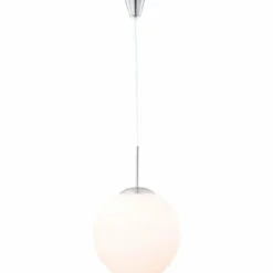 Lampes À Boules-Luminaires Globo Lighting Suspension Globo BALLA Nickel mat, Blanc, 1 lumière